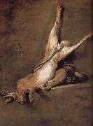 Jean Baptiste Simeon Chardin Tinderbox hare and hunting with china oil painting reproduction